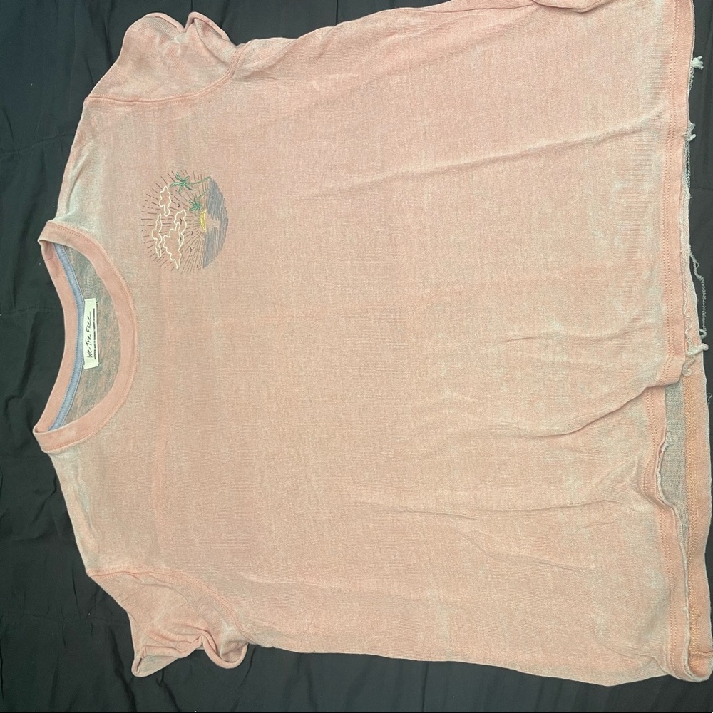Pink free people tee